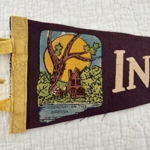 Vintage 60’s Indiana Pennants 12” Souvenir State